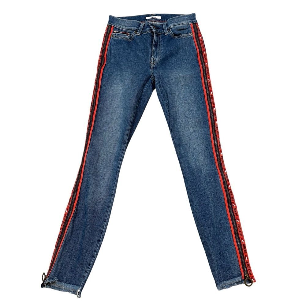Tommy Hilfiger Skinny Moulante Side Zip Stripe Jeans Size 0